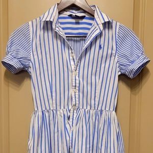 Polo Ralph Lauren Blue and White Striped Dress Size 14
